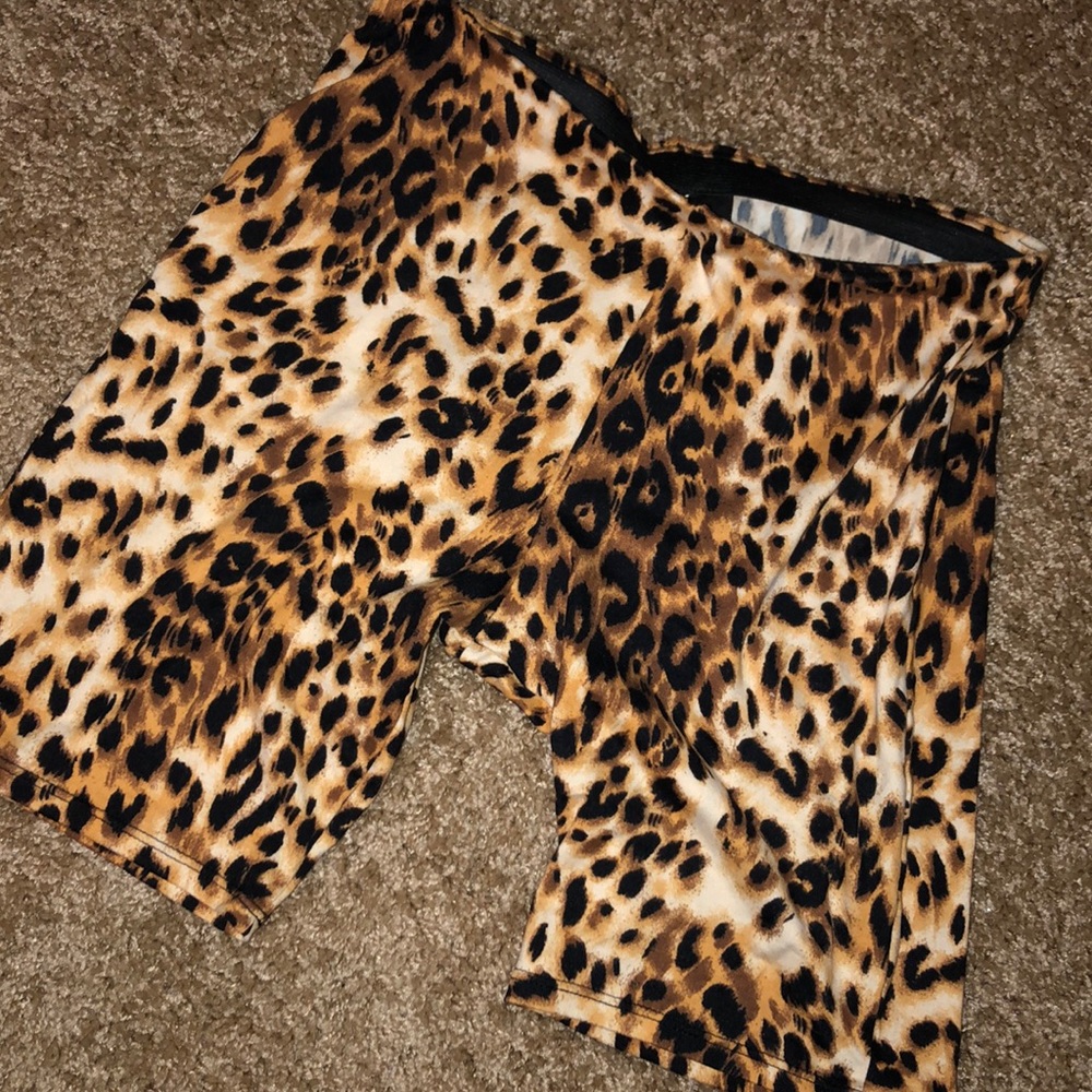 Trendy cheetah print biker shorts